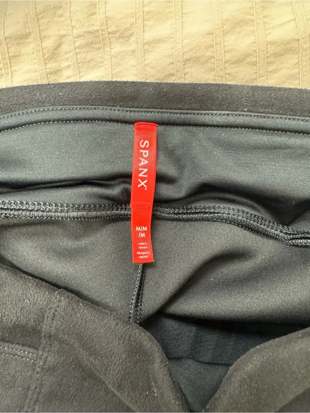 SPANX Black Faux Suede High-Rise Leggings